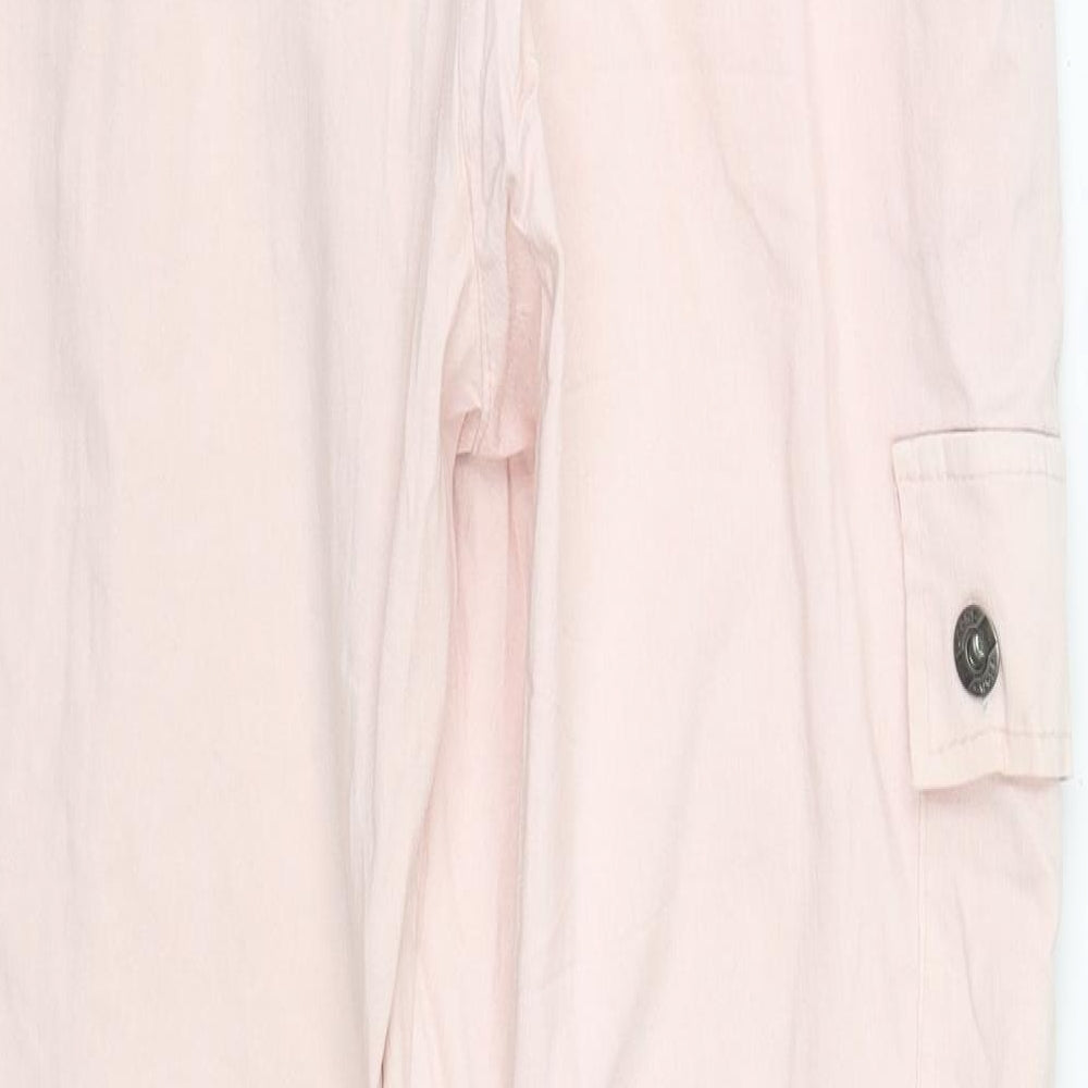 Preworn Womens Pink  Viscose Cargo Trousers Size 2XL L29 in Regular Drawstring