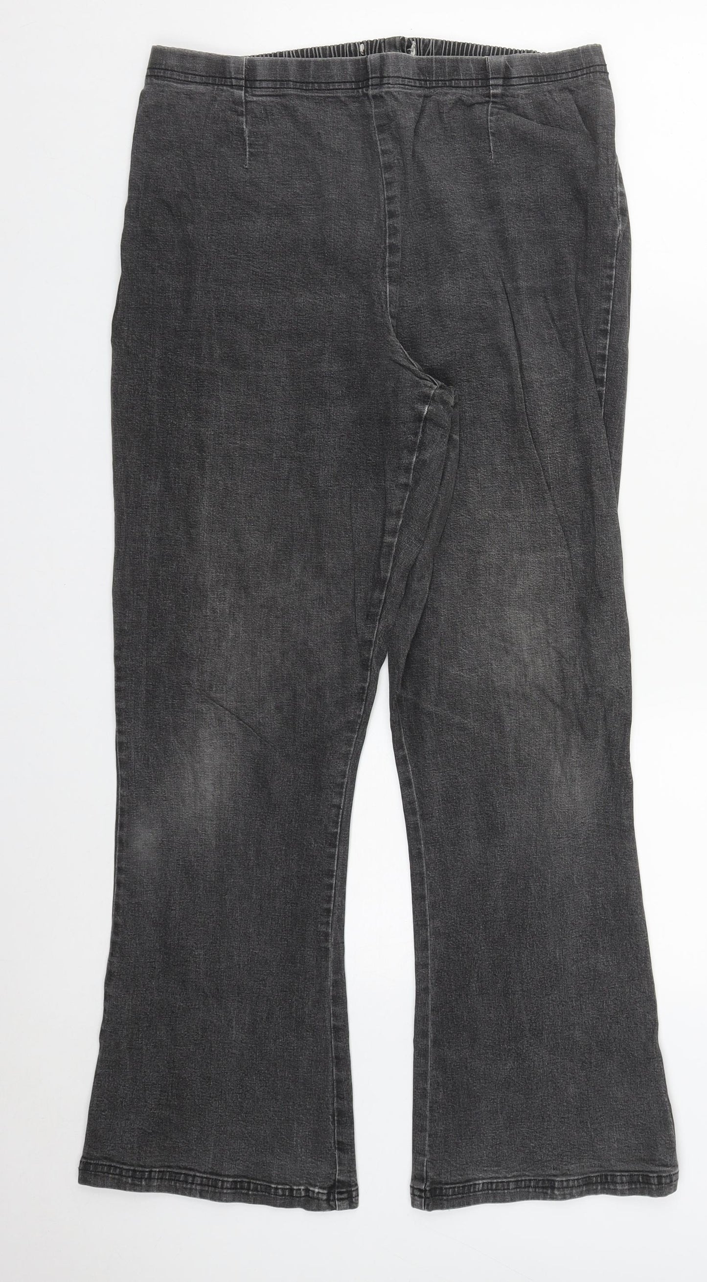 BHS Womens Grey  Cotton Bootcut Jeans Size 16 L29 in Regular