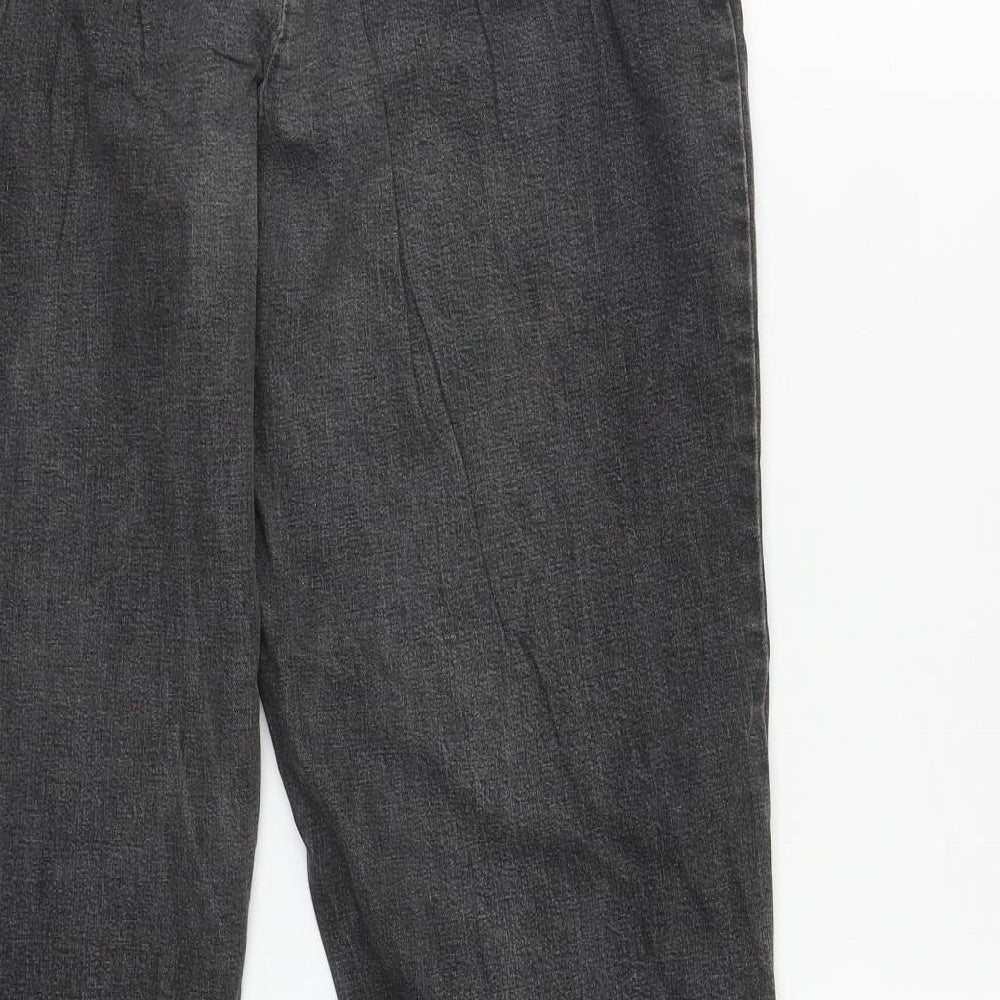 BHS Womens Grey  Cotton Bootcut Jeans Size 16 L29 in Regular