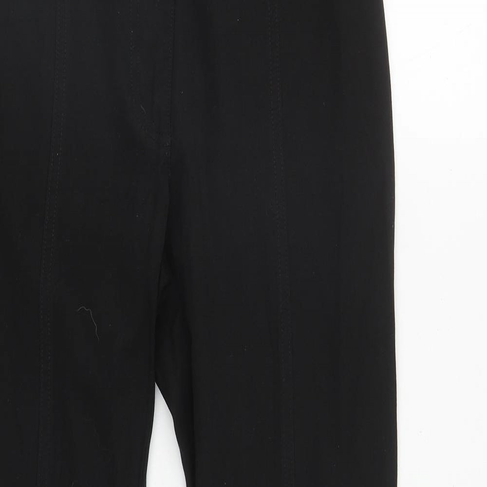 Per Una Womens Black  Cotton Bootcut Jeans Size 10 L30 in Regular Zip