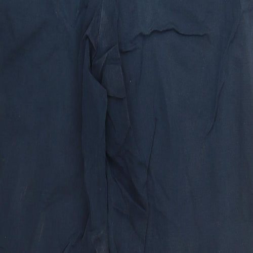Marks and Spencer Womens Blue  Cotton Trousers  Size 10 L29 in Regular Zip