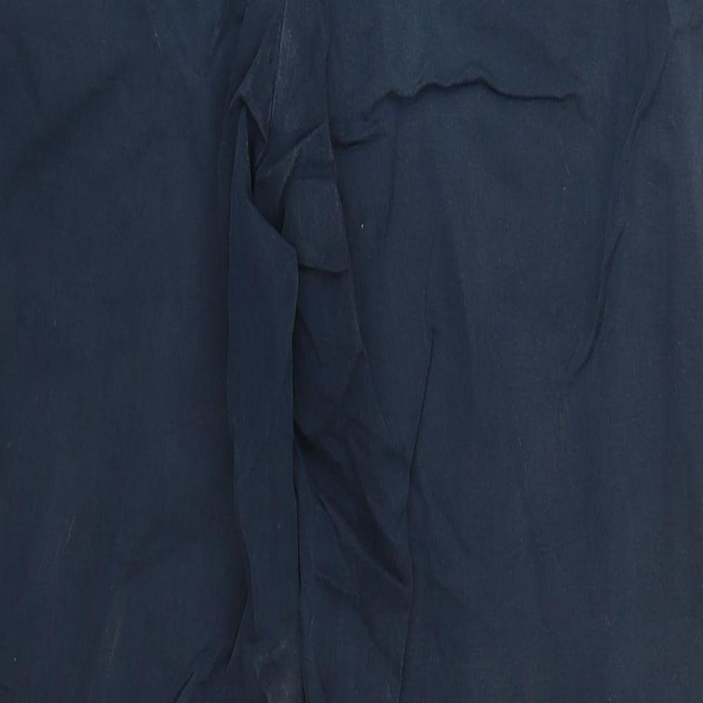 Marks and Spencer Womens Blue  Cotton Trousers  Size 10 L29 in Regular Zip