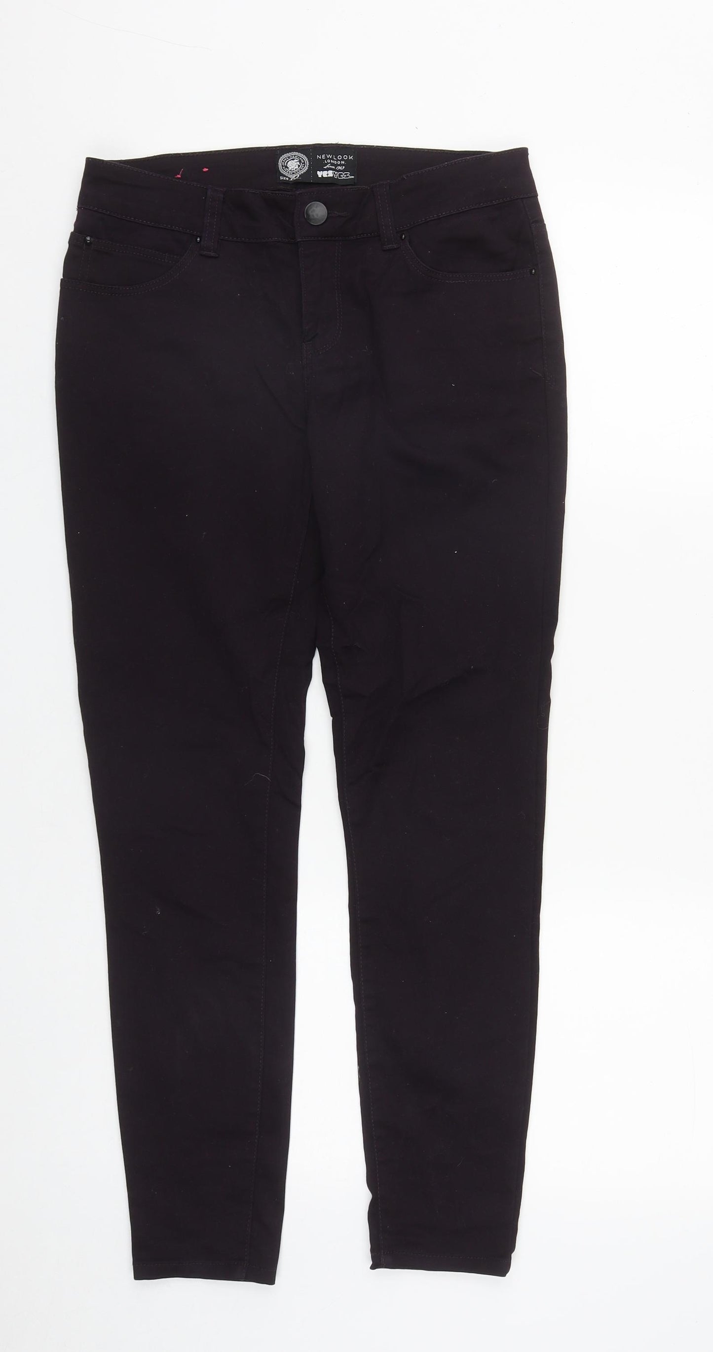 New Look Womens Purple  Cotton Straight Jeans Size 10 L27 in Regular Zip