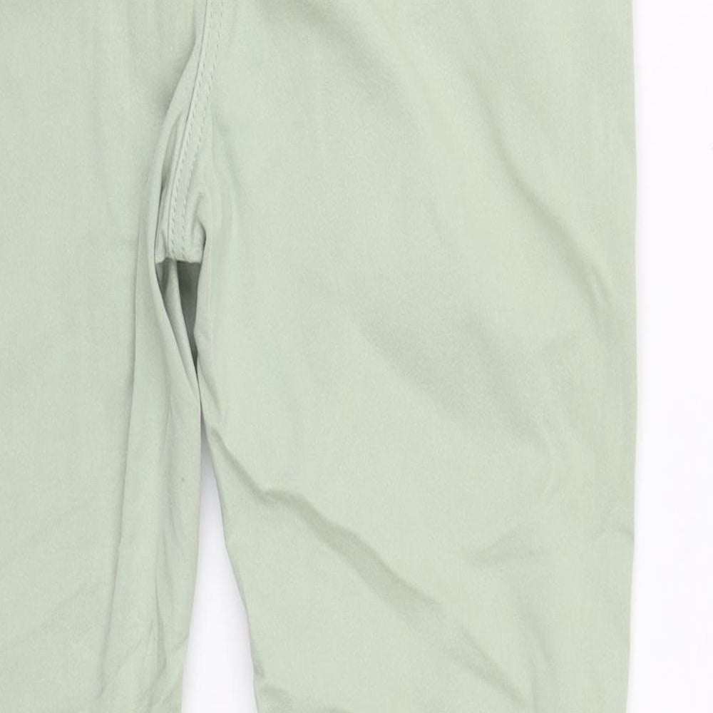 Marks and Spencer Womens Green  Cotton Straight Jeans Size 14 L27 in Slim Zip