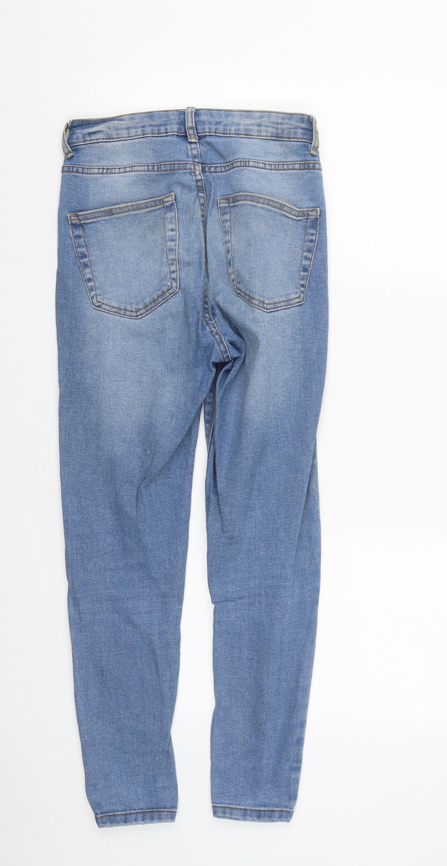 Denim & Co. Womens Blue  Cotton Straight Jeans Size 10 L27 in Regular Zip