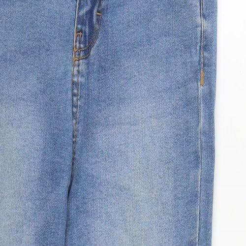 Denim & Co. Womens Blue  Cotton Straight Jeans Size 10 L27 in Regular Zip