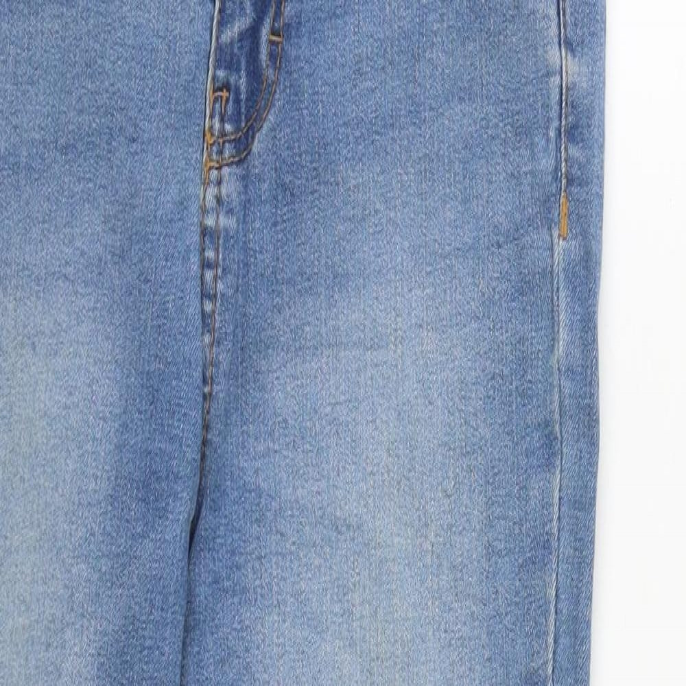 Denim & Co. Womens Blue  Cotton Straight Jeans Size 10 L27 in Regular Zip