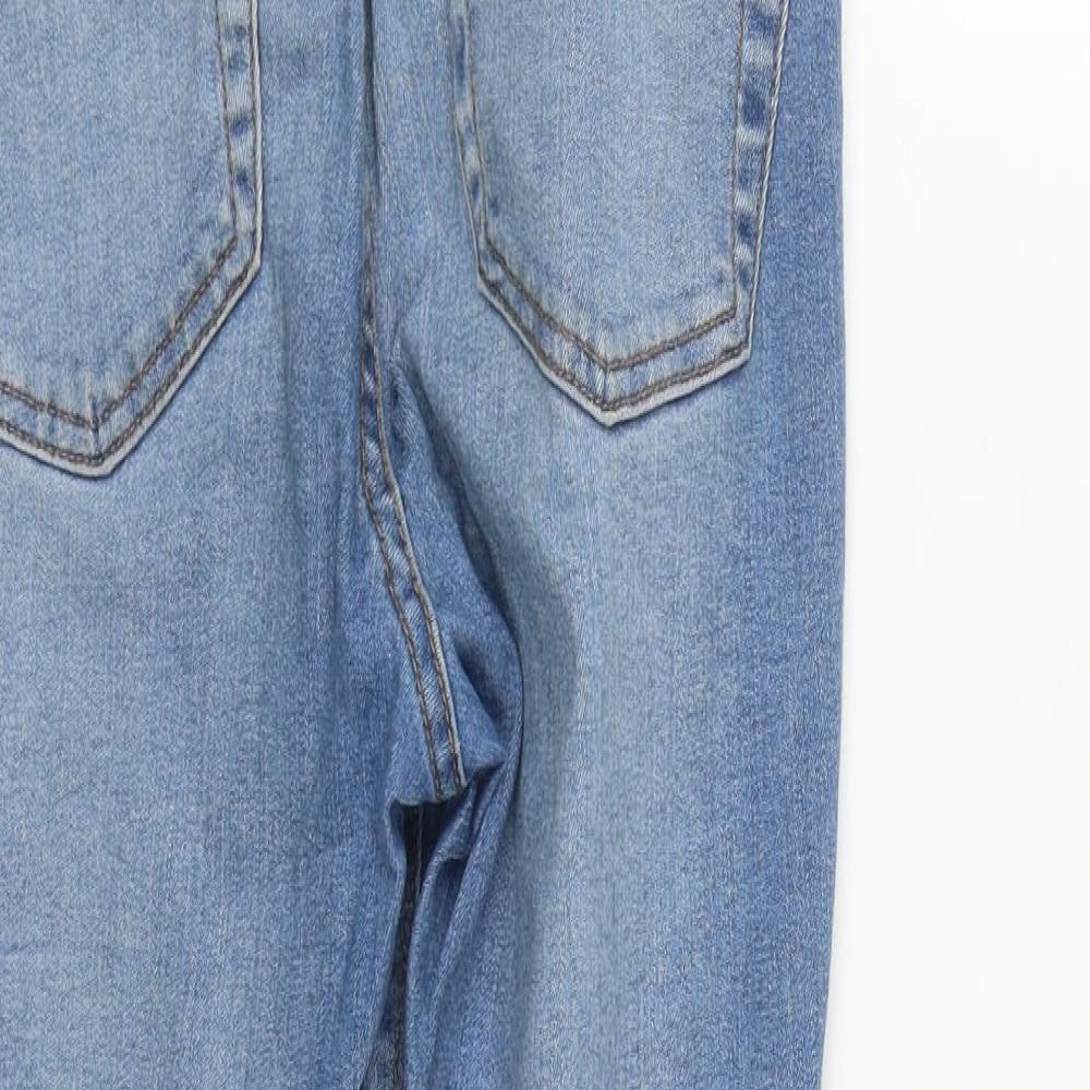 Denim & Co. Womens Blue  Cotton Straight Jeans Size 10 L27 in Regular Zip