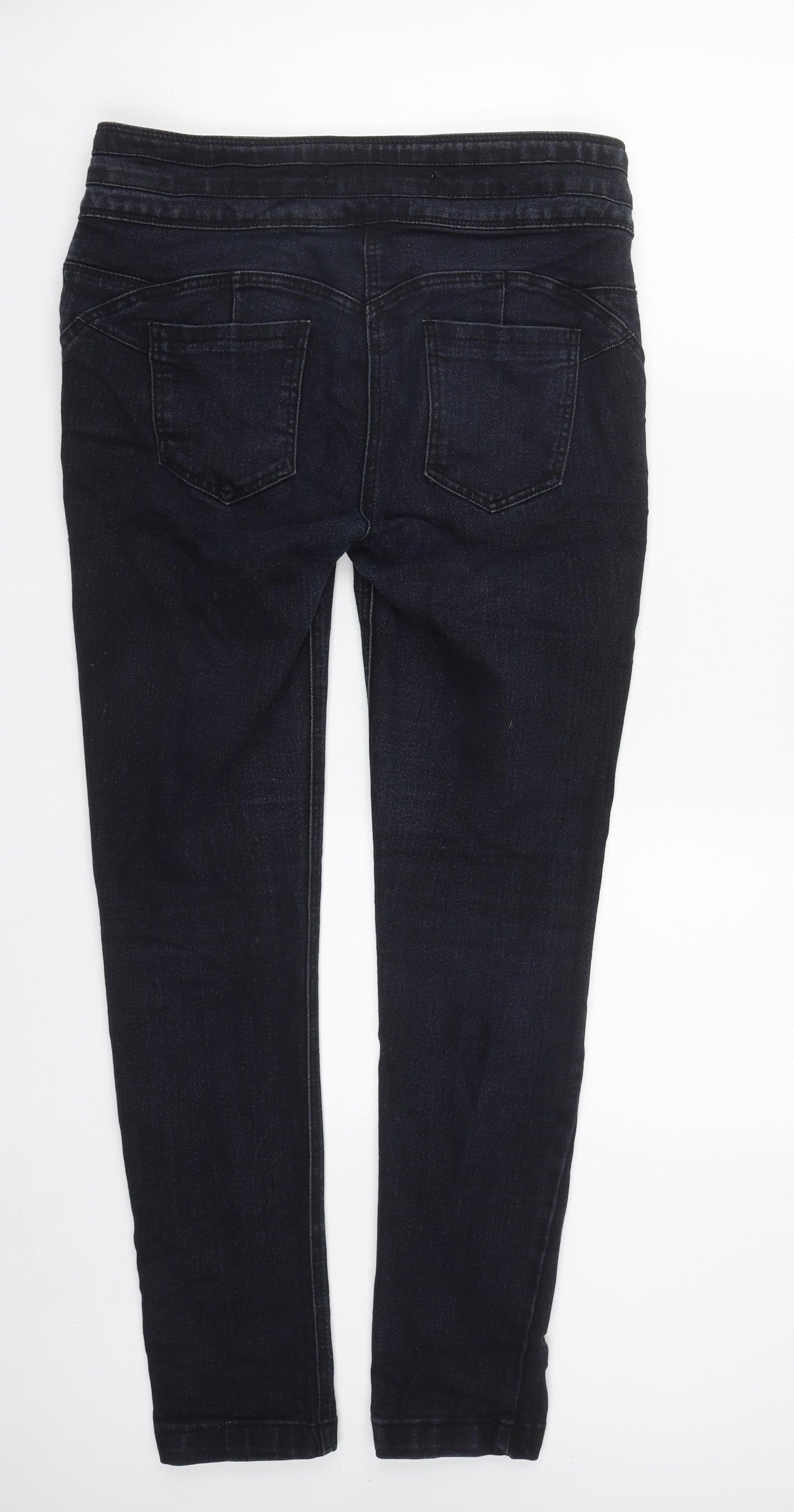 F&F Womens Blue  Cotton Straight Jeans Size 12 L30 in Regular Button