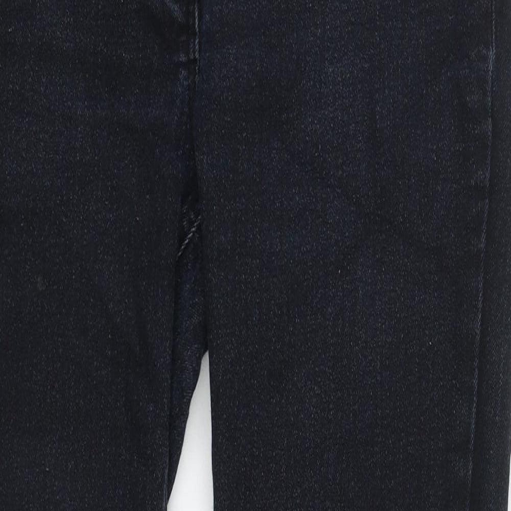 F&F Womens Blue  Cotton Straight Jeans Size 12 L30 in Regular Button