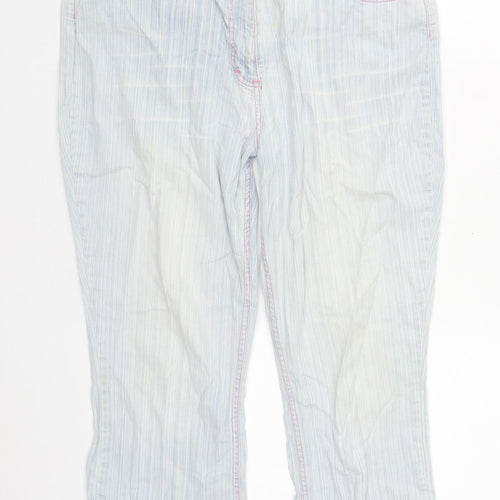 FALMER Womens Blue  Cotton Cropped Jeans Size 32 in L23 in Regular Zip