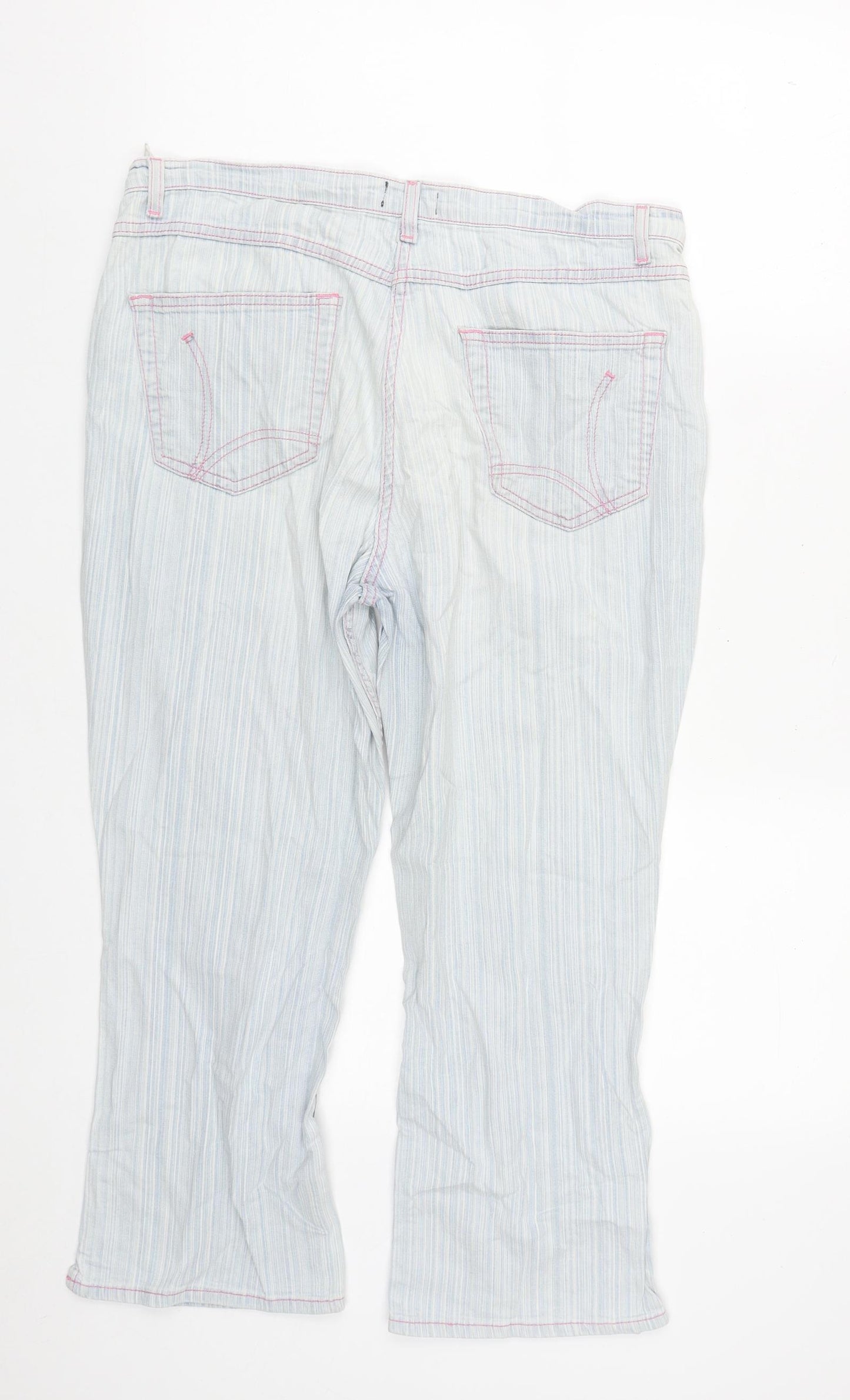 FALMER Womens Blue  Cotton Cropped Jeans Size 32 in L23 in Regular Zip