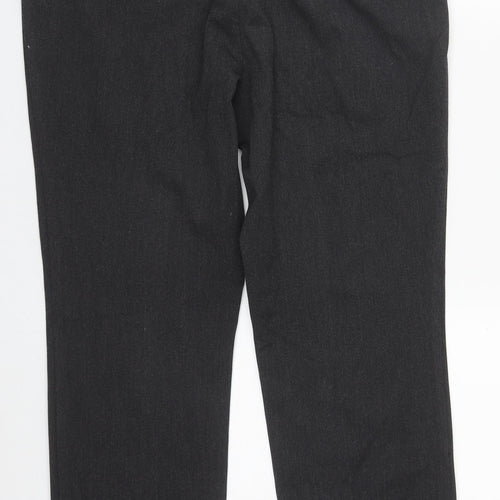 Marks and Spencer Womens Grey  Polyester Trousers  Size 14 L30 in Regular Zip