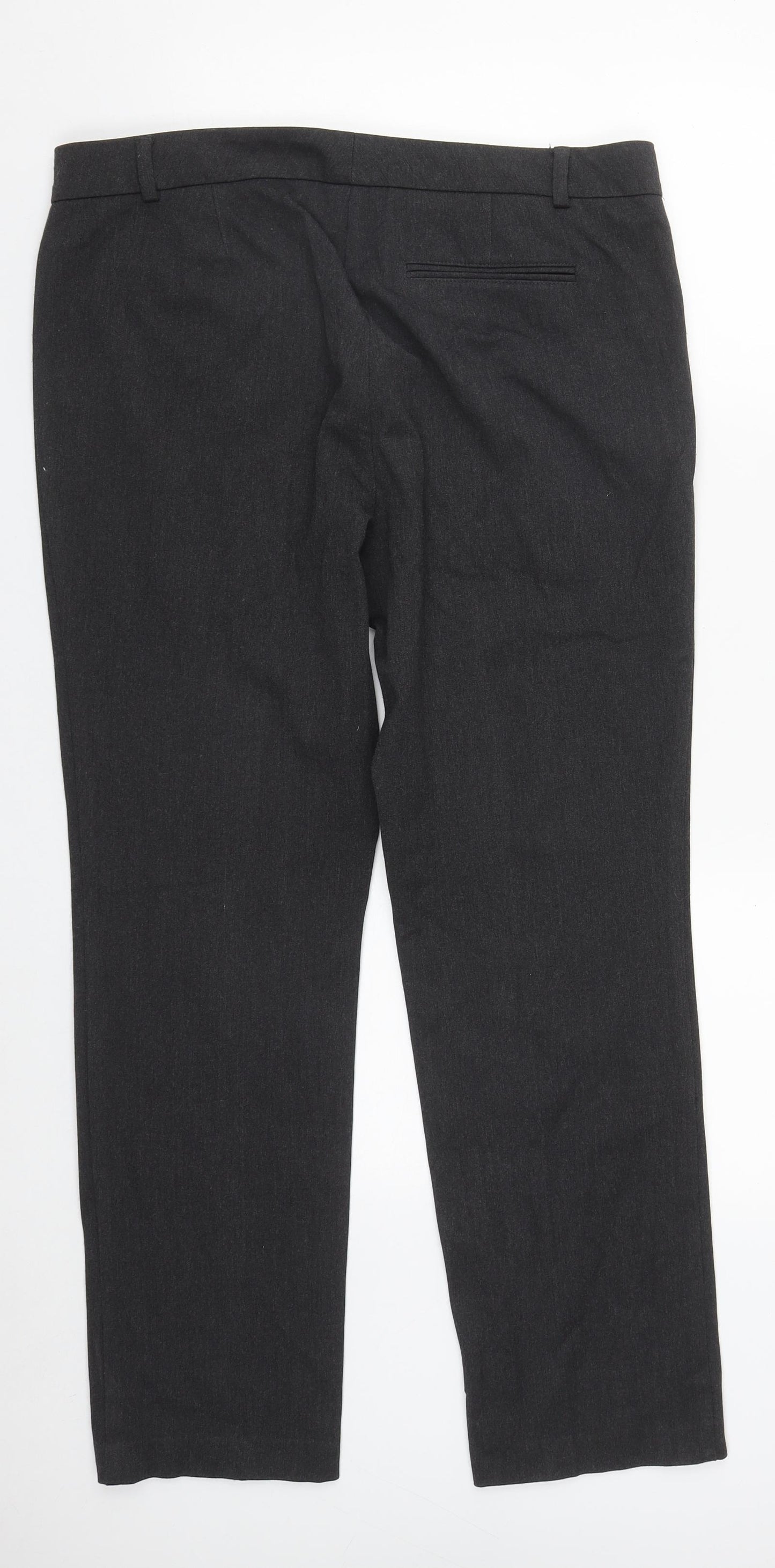 Marks and Spencer Womens Grey  Polyester Trousers  Size 14 L30 in Regular Zip