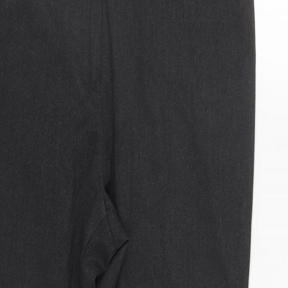 Marks and Spencer Womens Grey  Polyester Trousers  Size 14 L30 in Regular Zip