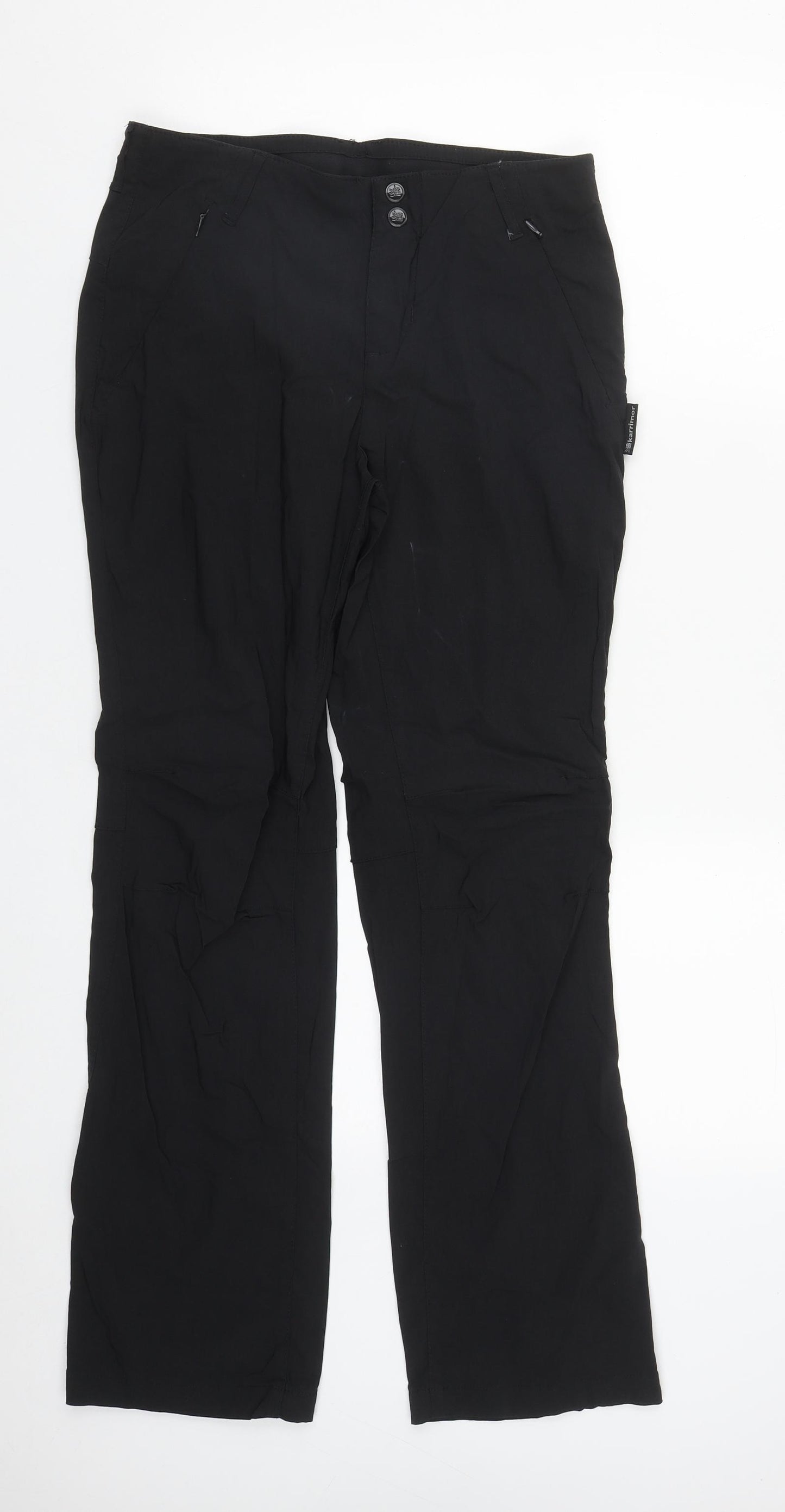Karrimor Womens Black  Polyester Track Pants Trousers Size 10 L29 in Regular Zip