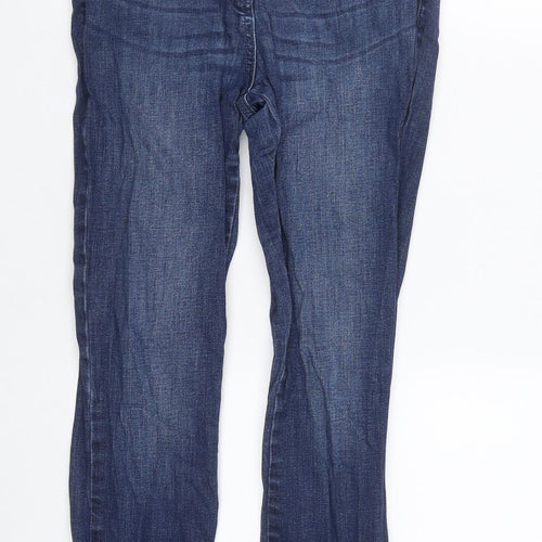 NEXT Womens Blue  Cotton Skinny Jeans Size 10 L29 in Regular Zip