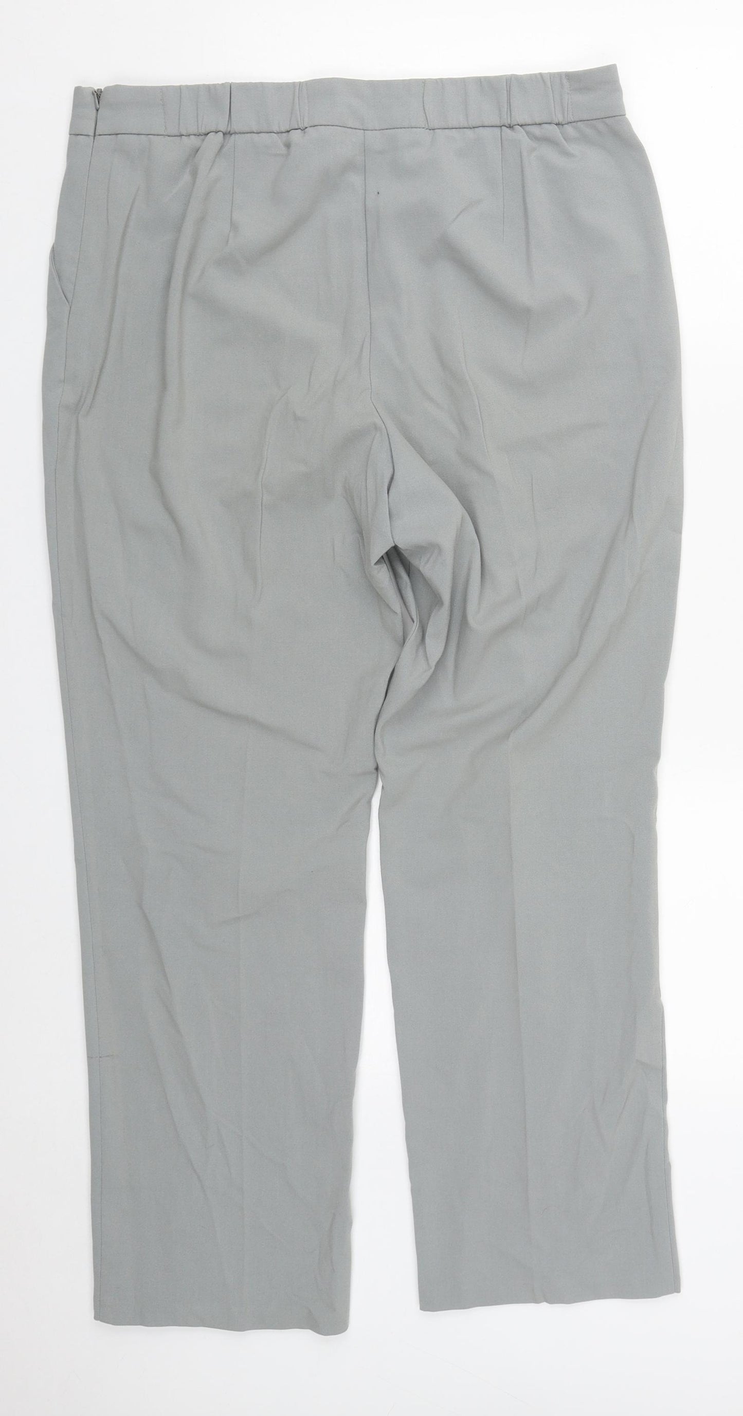 Marks and Spencer Womens Grey  Polyester Trousers  Size 14 L27 in Regular Zip