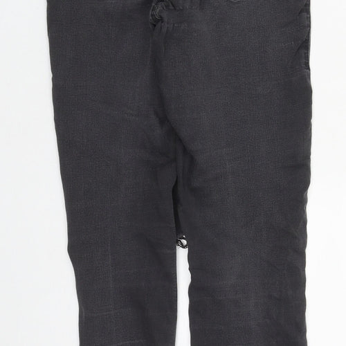 Topshop Womens Black  Cotton Straight Jeans Size 24 in L24 in Regular Zip