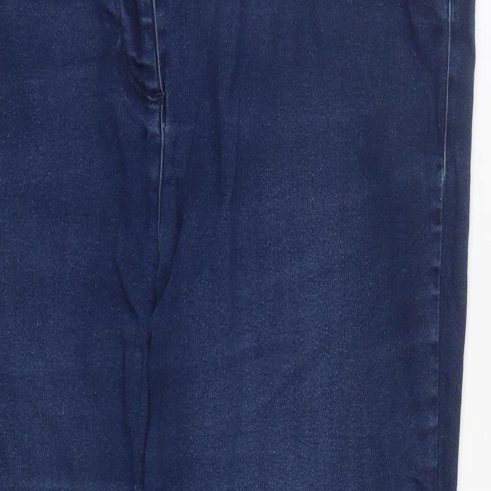Matalan Womens Blue  Cotton Straight Jeans Size 18 L29 in Regular Zip