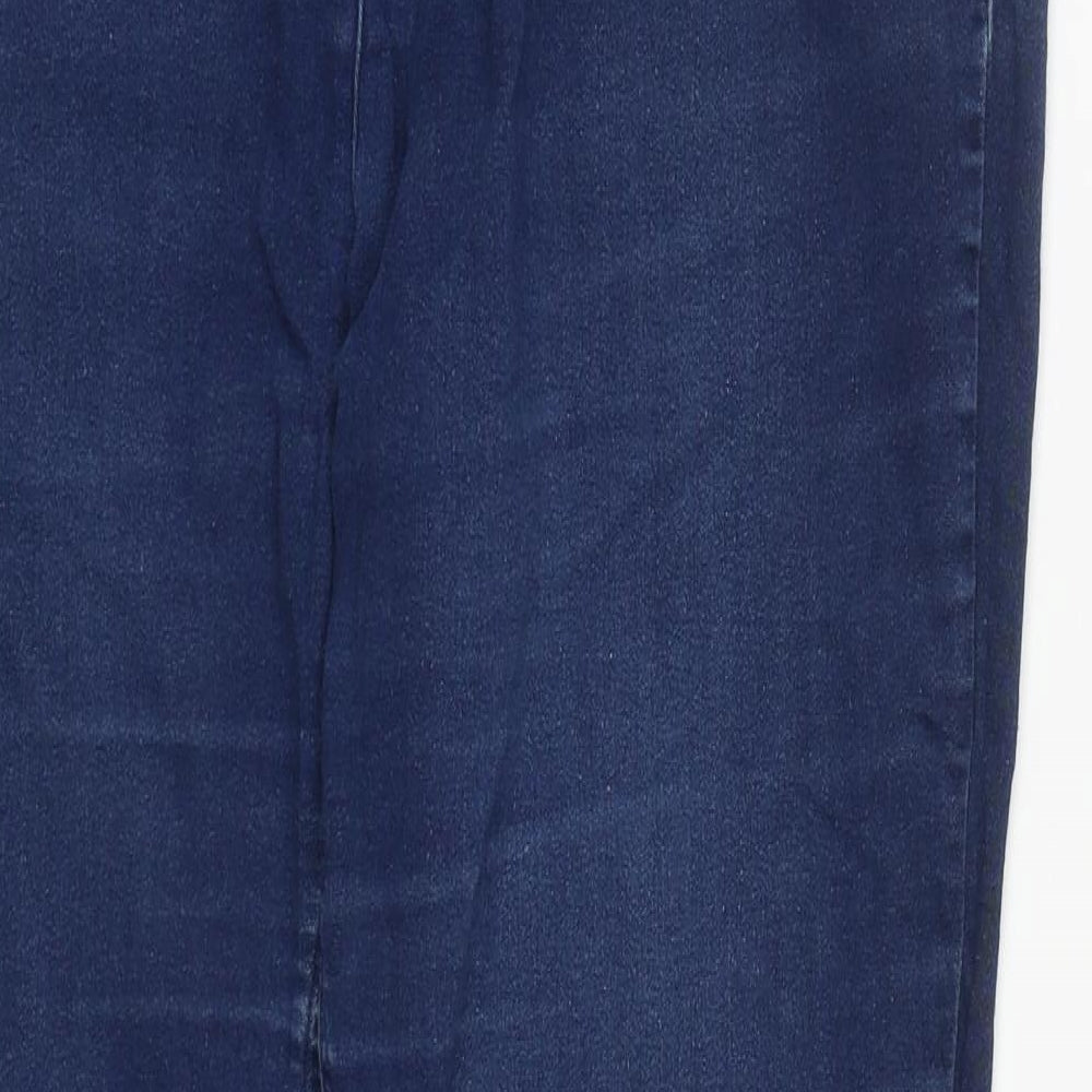 Matalan Womens Blue  Cotton Straight Jeans Size 18 L29 in Regular Zip