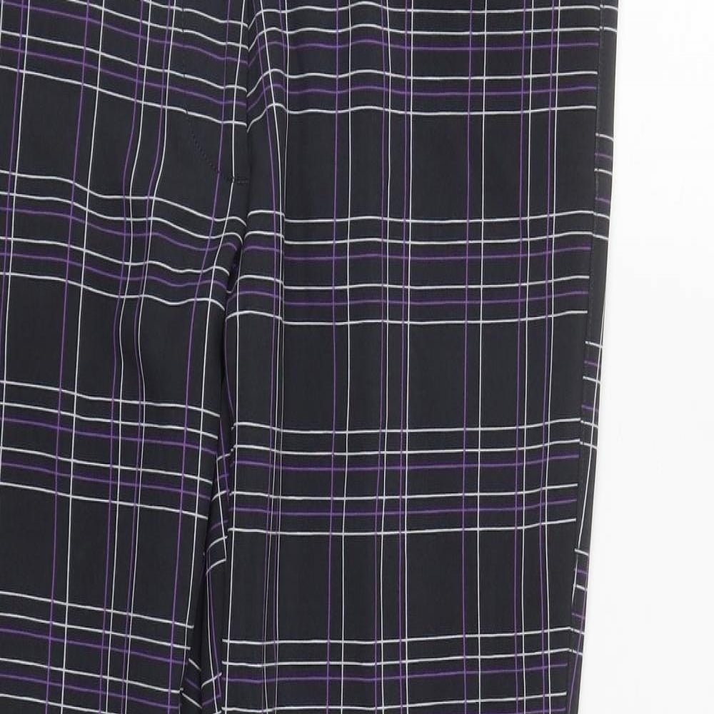 JRB Womens Black Plaid Polyester Trousers  Size 10 L30 in Regular Zip