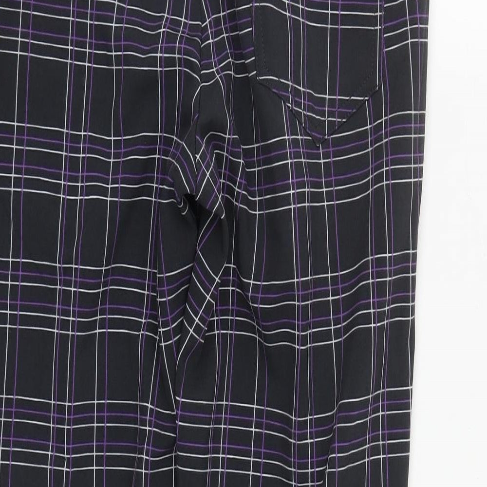 JRB Womens Black Plaid Polyester Trousers  Size 10 L30 in Regular Zip