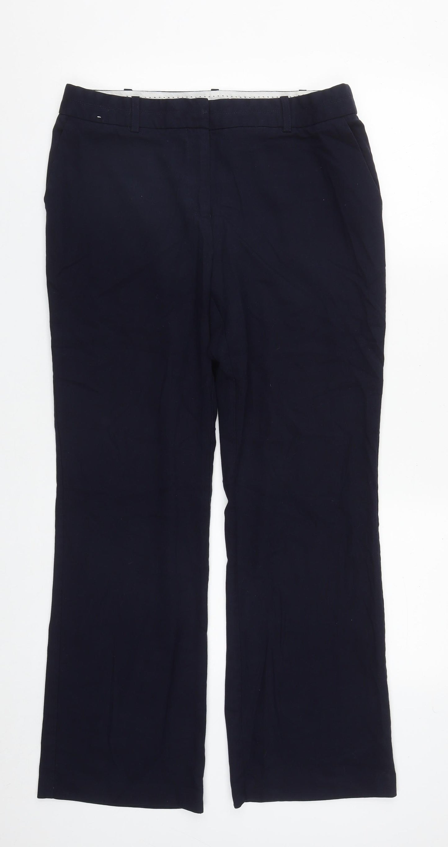 NEXT Womens Blue  Polyester Trousers  Size 12 L29 in Regular Zip