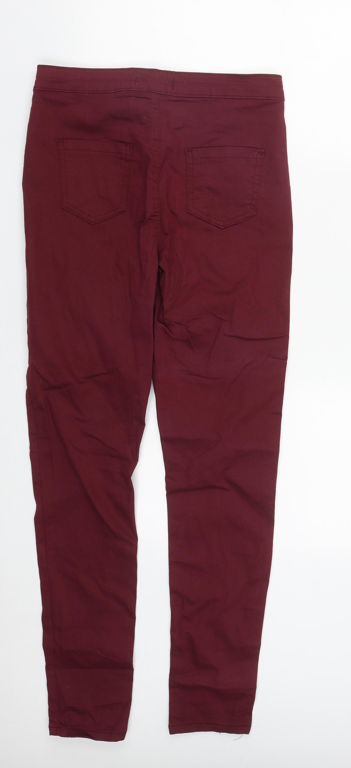 Krush Womens Red  Cotton Straight Jeans Size 12 L29 in Regular Zip