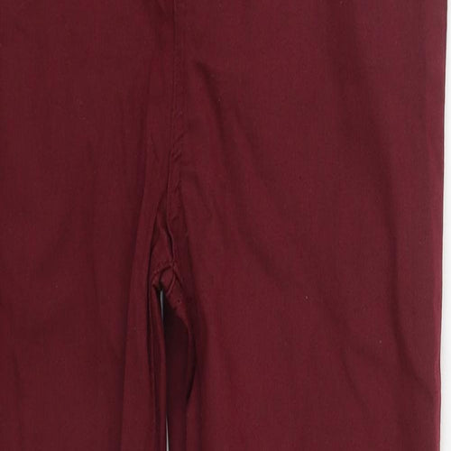 Krush Womens Red  Cotton Straight Jeans Size 12 L29 in Regular Zip