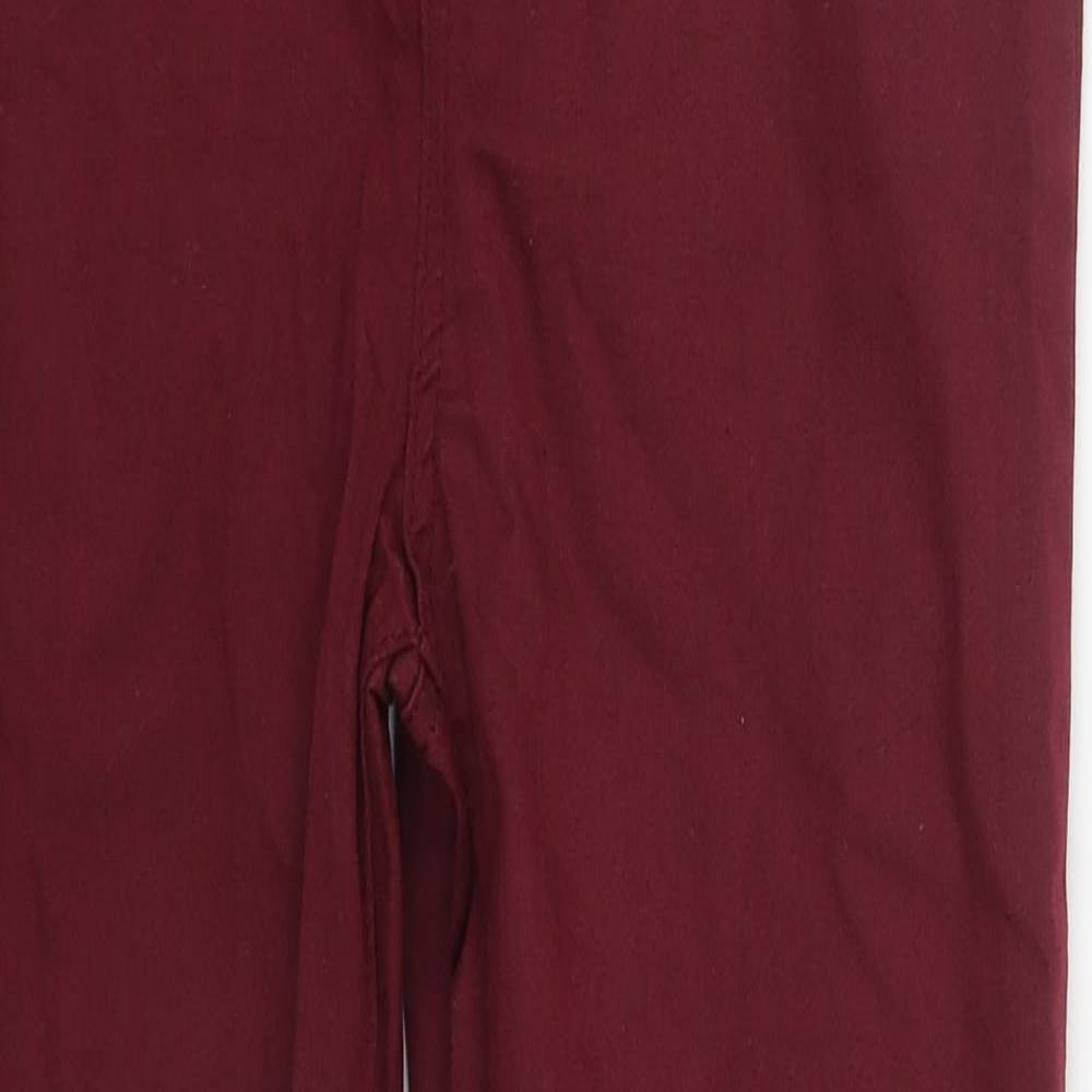 Krush Womens Red  Cotton Straight Jeans Size 12 L29 in Regular Zip