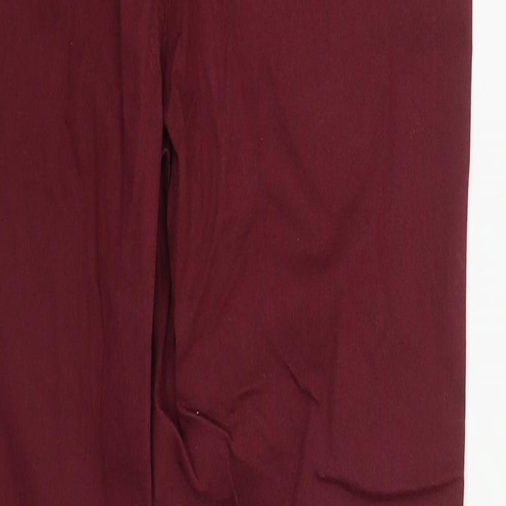 Krush Womens Red  Cotton Straight Jeans Size 12 L29 in Regular Zip
