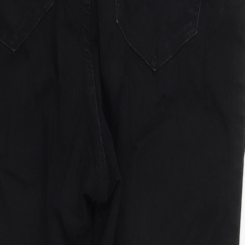 George Womens Black  Cotton Straight Jeans Size 18 L27 in Regular Zip