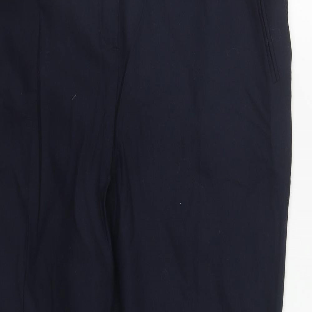 Marks and Spencer Womens Blue  Polyester Trousers  Size 14 L29 in Regular Zip
