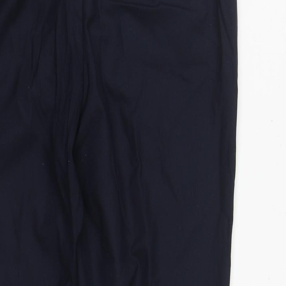 Marks and Spencer Womens Blue  Polyester Trousers  Size 14 L29 in Regular Zip