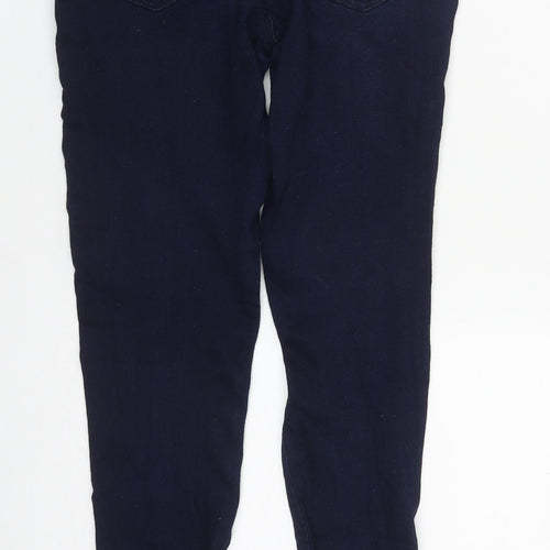 Denim & Co. Womens Blue  Cotton Straight Jeans Size 10 L29 in Regular Zip