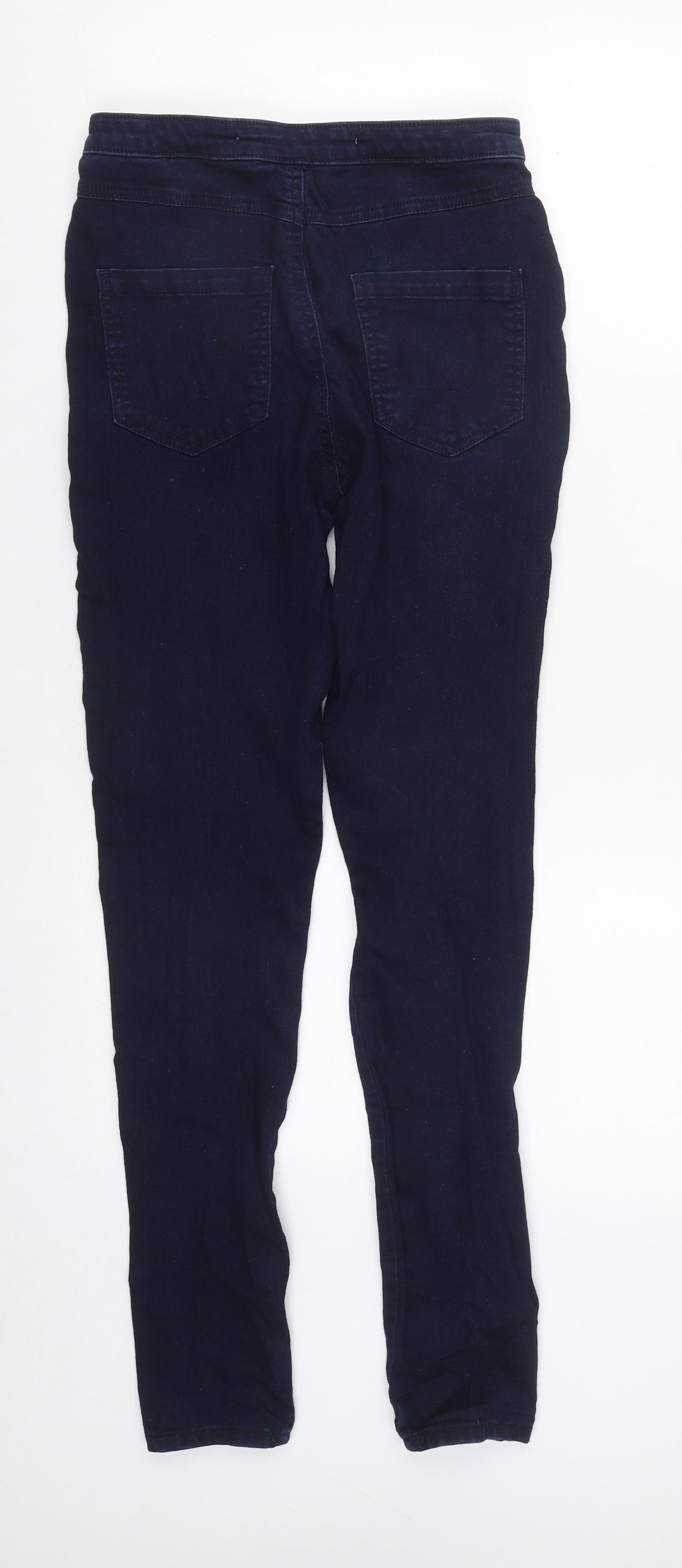Denim & Co. Womens Blue  Cotton Straight Jeans Size 10 L29 in Regular Zip