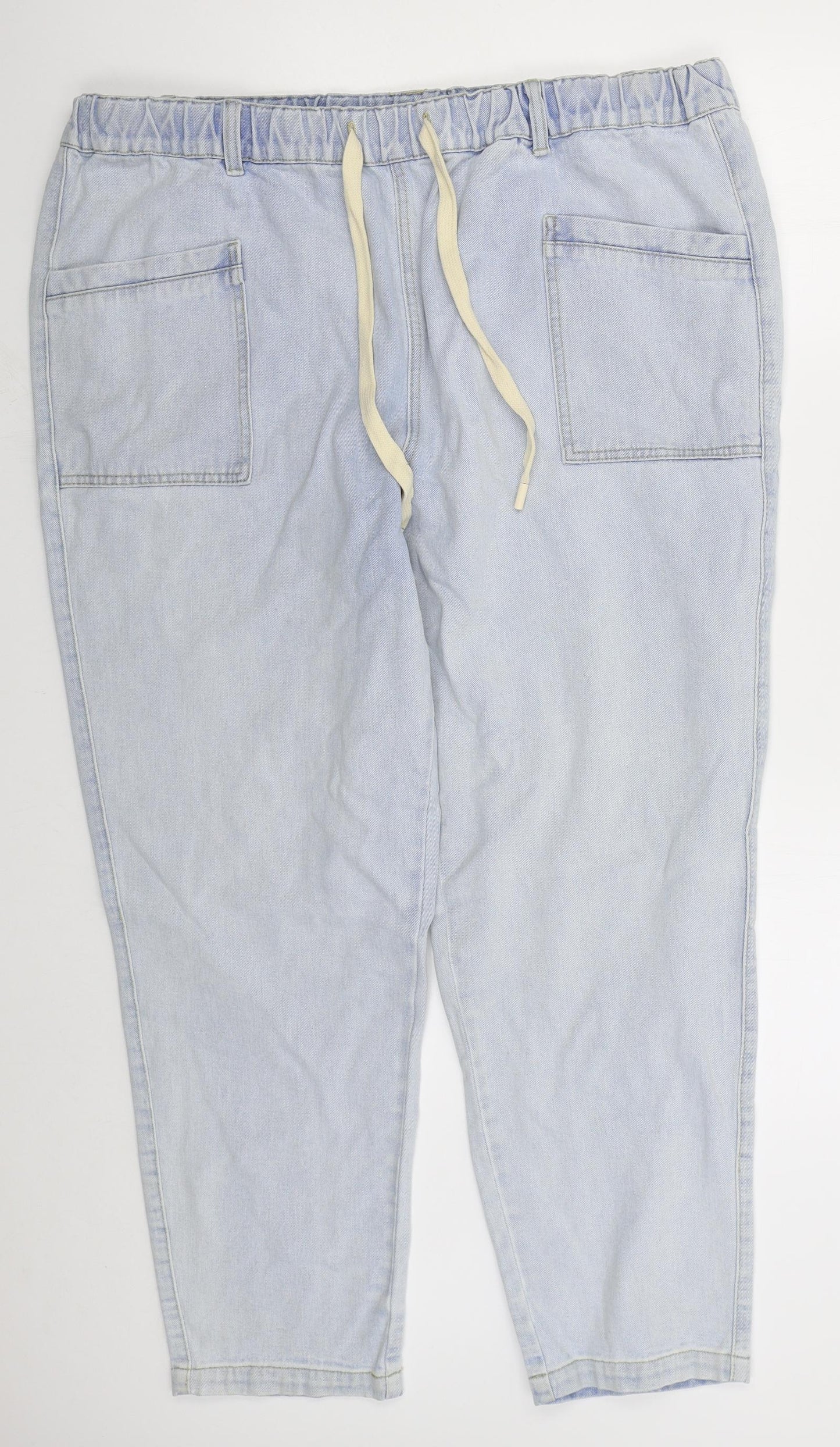 TU Womens Blue  Cotton Tapered Jeans Size 20 L28 in Regular Drawstring