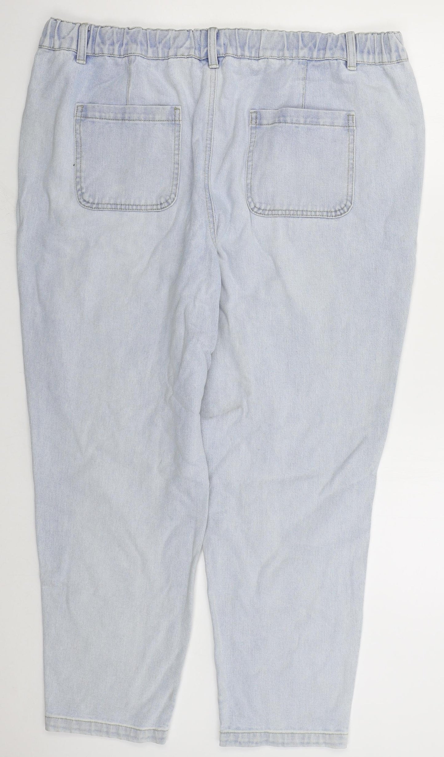 TU Womens Blue  Cotton Tapered Jeans Size 20 L28 in Regular Drawstring