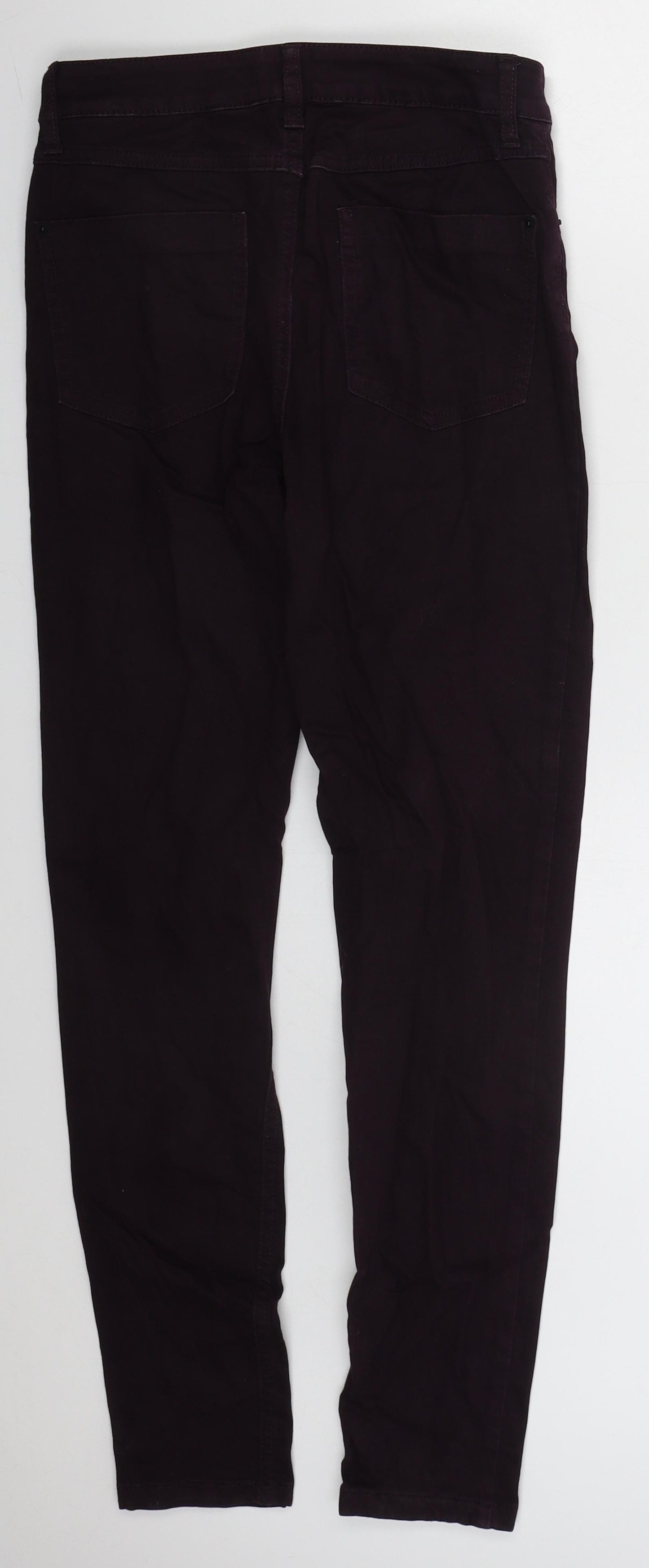 Preworn Womens Purple  Cotton Skinny Jeans Size 26 in L26 in Regular Button