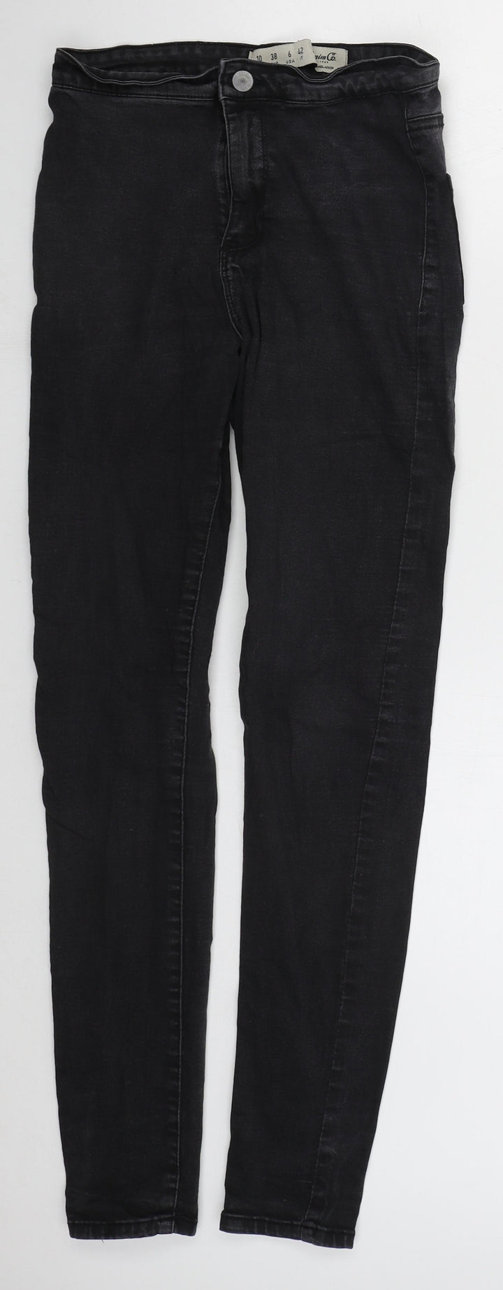 Denim Co Womens Black Cotton Skinny Jeans Size 10 L28 in Regular Button