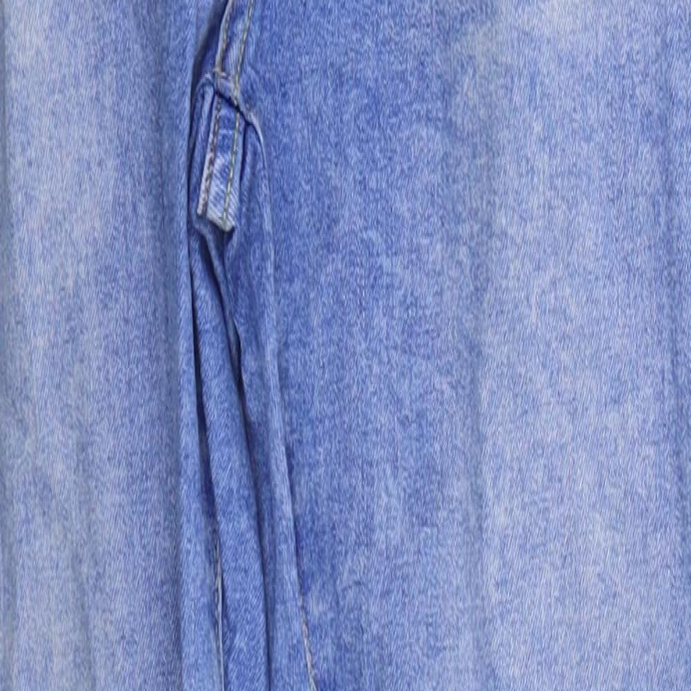 New Look Womens Blue  Cotton Skinny Jeans Size 12 L28 in Regular Button