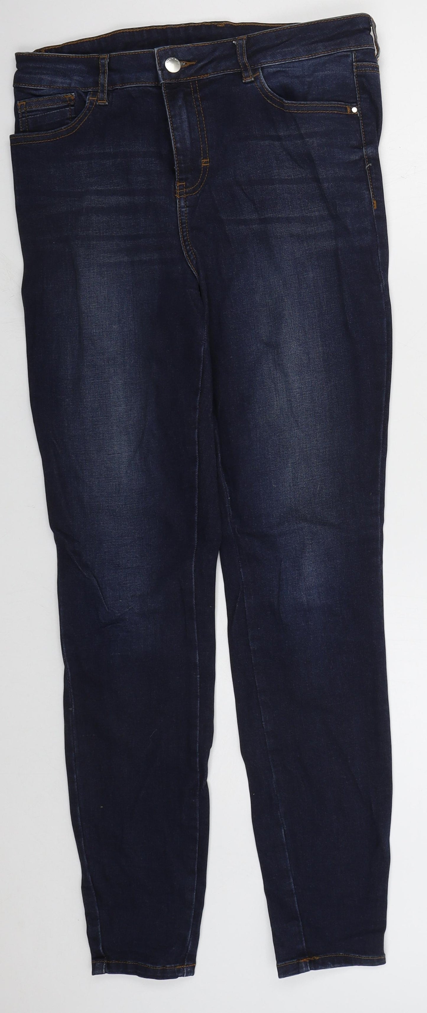 TU Womens Blue  Cotton Skinny Jeans Size 12 L29 in Regular Button