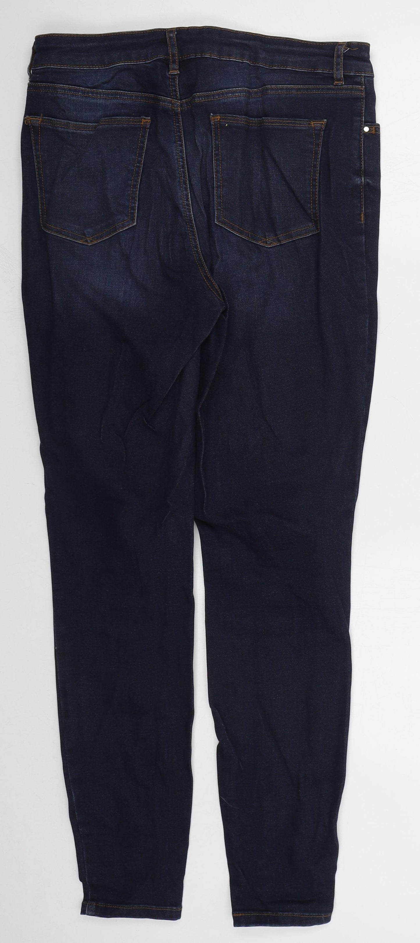 TU Womens Blue  Cotton Skinny Jeans Size 12 L29 in Regular Button