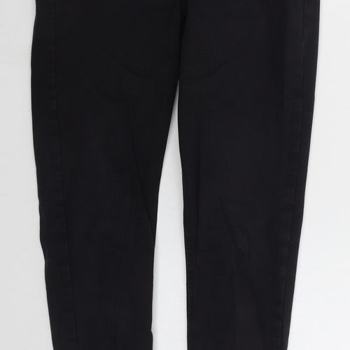 Topshop Womens Black  Cotton Skinny Jeans Size 30 in L27 in Regular Button