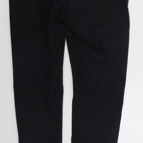 Topshop Womens Black  Cotton Skinny Jeans Size 30 in L27 in Regular Button