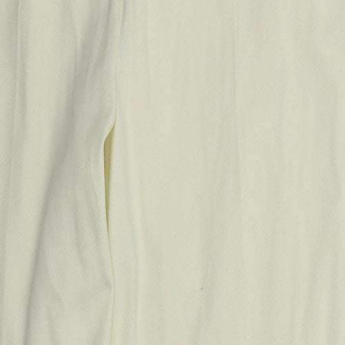 Charlotte Halton Womens Ivory  Viscose Trousers  Size 14 L30 in Regular Hook & Eye
