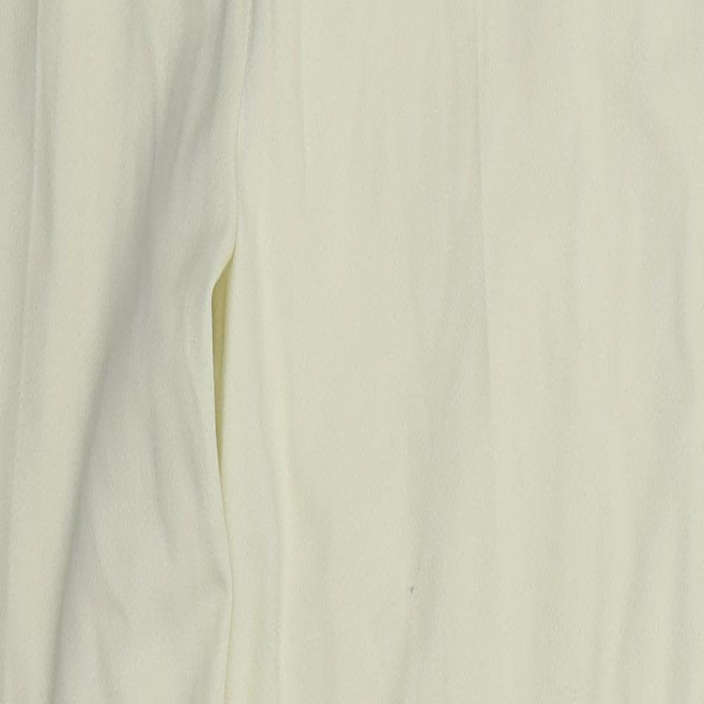 Charlotte Halton Womens Ivory  Viscose Trousers  Size 14 L30 in Regular Hook & Eye
