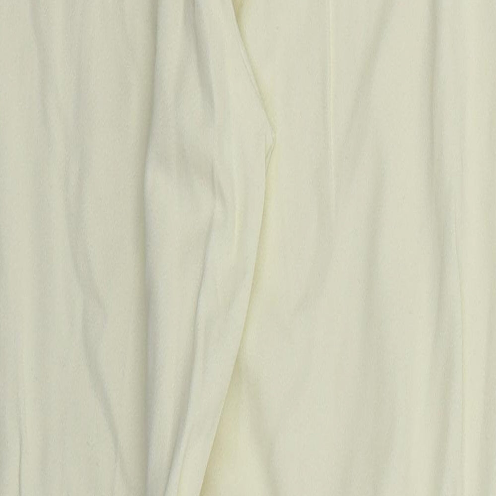 Charlotte Halton Womens Ivory  Viscose Trousers  Size 14 L30 in Regular Hook & Eye