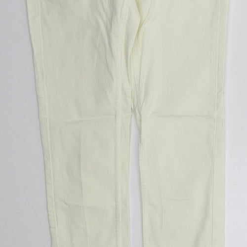 Papaya Womens Ivory  Cotton Skinny Jeans Size 10 L30 in Regular Button